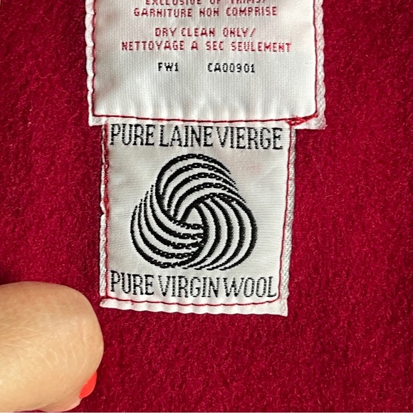 Vintage London Fog Red 100% Wool Lined Trench Coat Size 12-M - Picture 5 of 16